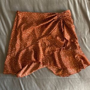 Frenchy Wrap Tie Side Allover Skirt